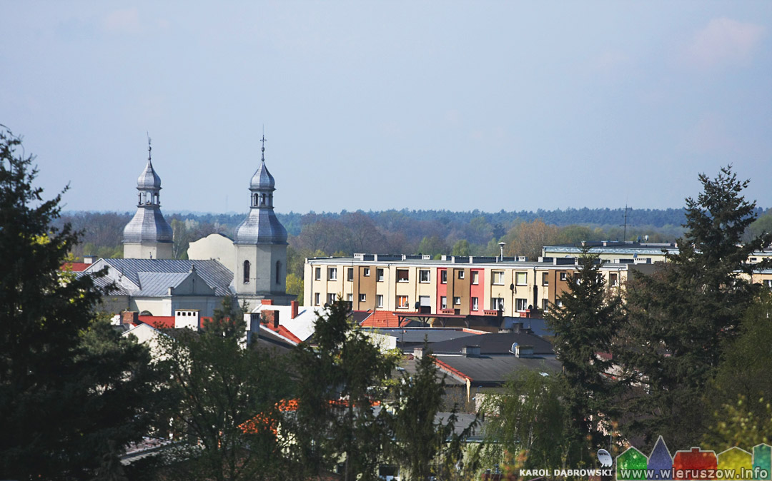 Wieże Kościoła Ojców Paulinów i bloki przy ul. Dąbrowskiego